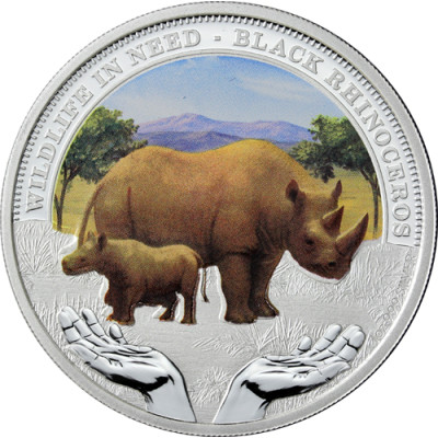 Tuvalu 1 Dollar 2012 PP Wildlife in Need - Schwarzes Nashorn