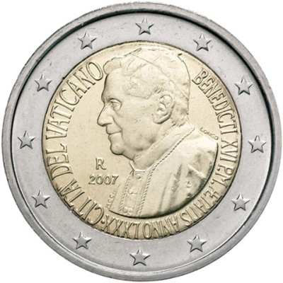 Vatikan-2-Euro-2007-80-Geburtstag-Papst-Benedikt-RS
