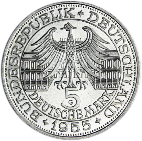 Deutschland 5 DM 1955 Markgraf von Baden, Türkenlouis in Münzkapsel