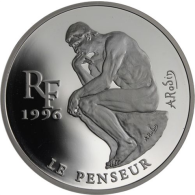 Frankreich-1,5 Euro 10 Francs-1996-AGpp-Der Denker-RS