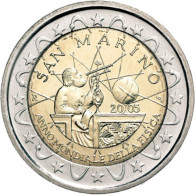 San Marino 2 Euro 2005 stgl. Jahr der Physik in Kapsel