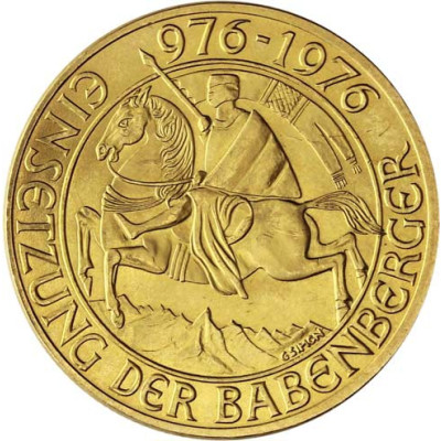 Österreich-1000-Schilling-1976-Goldmünze-Babenberger