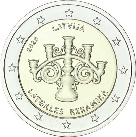 Lettland-2-Euro-2020-Lettgallische-Keramik-I