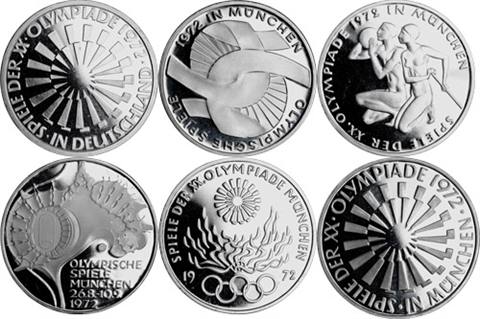 Deutschland-6x10DM-1972-AgPP-OlyMünchen-RS