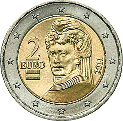 Österreich 2 Euro 2011  bfr. Berta von Suttner