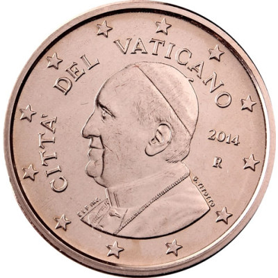  Kursmünzen des Kirchenstaates Vatikan 2 Euro-Cent 2014 mit dem Motiv Papst Franziskus ✓ selten ✓ Nie im Zahlungsverkehr zu finden ✓ Münzkatalog bestellen