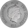 Niue-2 Dollar-2015-AGstgl-Schildkröte-FD-RuthBlack-Farbe-VS