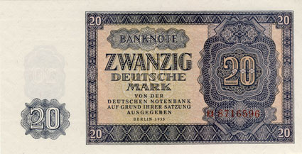 Geldscheine, Banknoten und Sondermünzen von Historia Hamburg DDR  1955