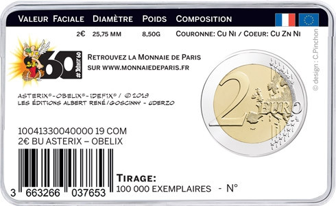 Frankreich 2 Euro Obelix 2019 Vorderseite