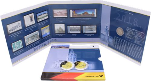 Deutschland-2Euro-Briefmarken-2018-Schloss Charlottenburg-Folder