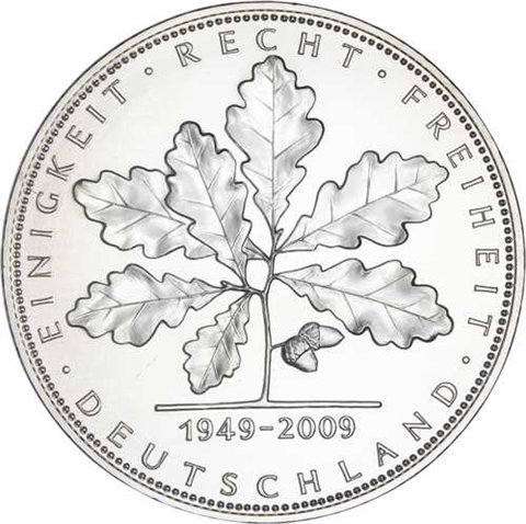 Deutschland-1OzMedaille-1949-2009-bfrAG-EinigkeitRechtFreiheit-vs