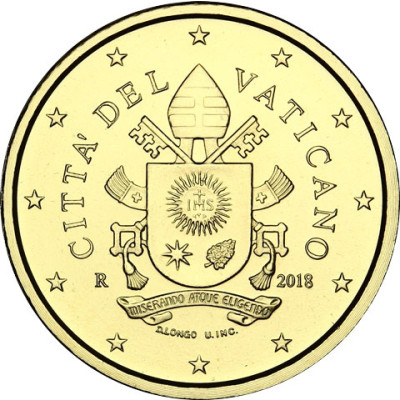 10 Euro Cent  Münzen aus dem Vatikan mit dem Papstsiegel  von Franziskus 2018