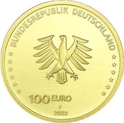 Deutschland 100 Euro Gold 2022 Freiheit - Säulen der Demokratie-Etui