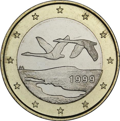 Finnland 1 Euro 1999 bfr. fliegende Singschwäne