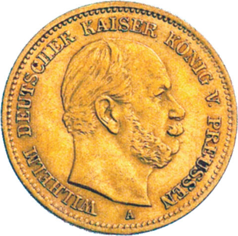 Historische Goldmünzen J. 244 - Preussen  5 Mark 1877-1878  Wilhelm I. Gold 