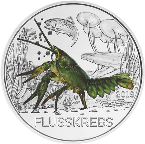 Österreich-3Euro-2019-Flusskrebs-RS