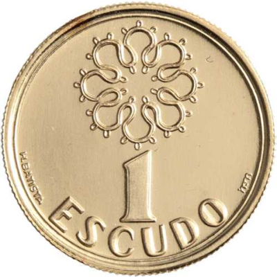 Portugal-1Escudo-2001-AUunz-Währungsabschied-VS