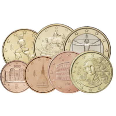 Italien-1,88Euro-2003-Kleinmünzsatz-1Cent-1Euro-RS