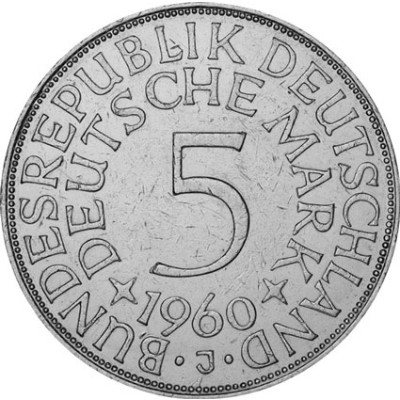 Deutschland 5 DM 1960 J Silberadler