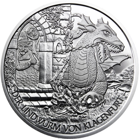 Österreich-10-Euro-2011-Silber-PP-Der-Lindwurm-in-Klagenfurt-Etui