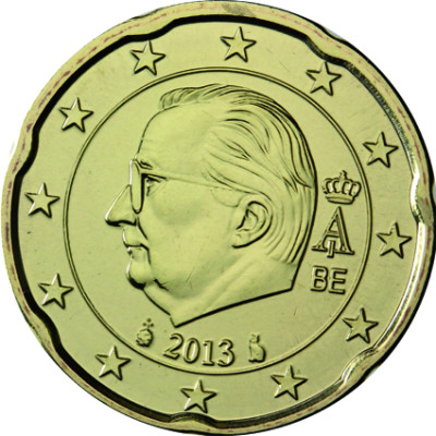 Belgien  20 Cent 2013 Koenig Albert II Bankfrisch 