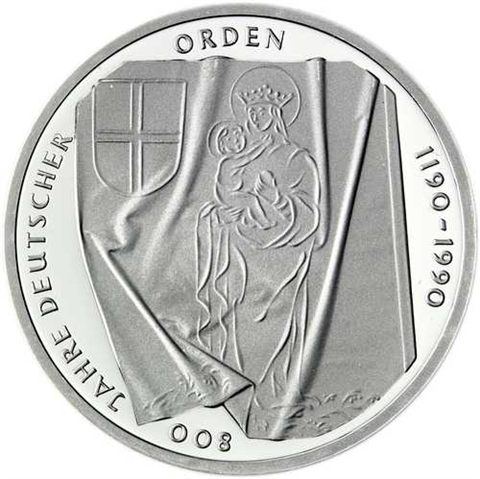Deutschland 10 DM Silber 1990 Stgl. 800 Jahre Deutscher Orden I