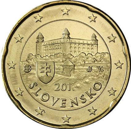 Slowakei 20 Cent 2014 bfr.  Burg von Bratislava - Kursmünze 