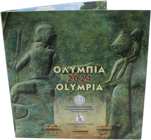 Griechenland-3,88Euro-2024-Stgl-Kurssatz Olympia-Folder Innen