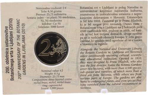 Slowenien-2 Euro-2010-PP-Botanischer Garten-Coincard-RS