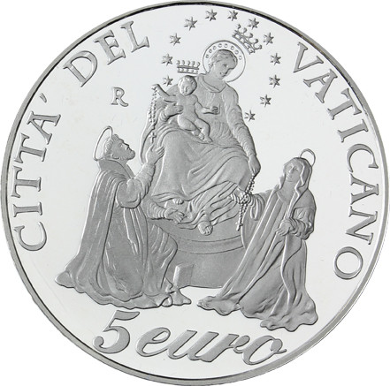 Vatikan 5 und  10 Euro 2003 PP Rosenkranzjahr und 25. Pontifikatsjahr Johannes Paul II