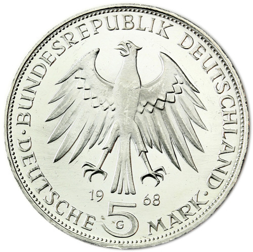 Deutschland 5 DM 1968 Stgl. Johannes Gutenberg