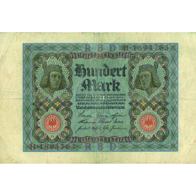 Banknote nach Rosenberg Nr. 67 100 Mark 1920 