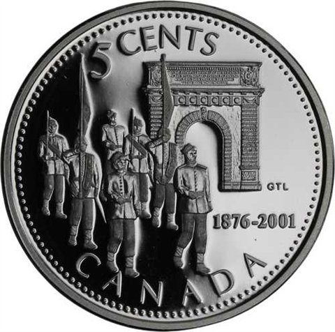 Kanada-5cent-2001-AGpp-Militär Schule-Etui