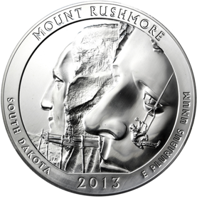 USA-25Cent-2013-AgStgl-5UnzenSilber-MountRushmore-RS
