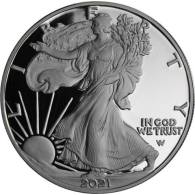 USA-1 Dollar-2021-AGpp-Silver Eagle neues Designe-RS