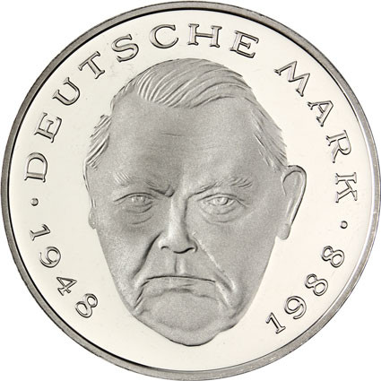 Deutschland  2 Deutsche Mark Münzen Jahrgang  2000 Willy Brandt, Ludwig Erhard, Frank J. Strauss