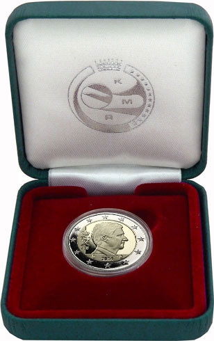 Belgien 2 Euro 2014 PP König Philippe Münzzeichen Katze im Etui