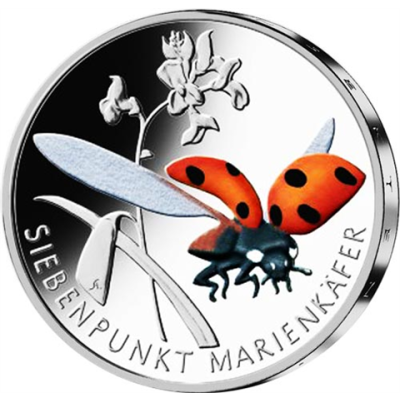 Deutschland-5Euro-2023-Wunderwelt-Insekten-Marienkäfer-RS