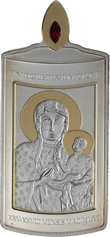Cook Islands- 5 Dollar-2006-AGpp-schwarze Madonna Polen-RS