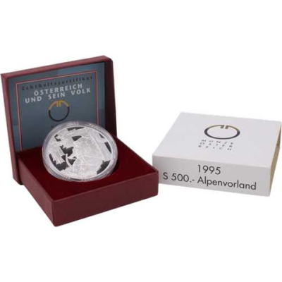 Österreich-500Schilling-1995-AGpp-Alpenvorland-Etui