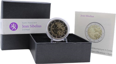 Finnland-2Euro-2015-PP-Sibelius-Etui