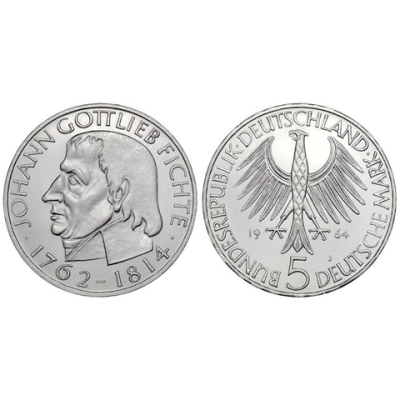 5 DM 1964 Johann Gottlieb Fichte I und II