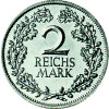 J. 320 Weimar  2 Reichsmark Eichenlaub 1925-26 Silber Sonderpreis