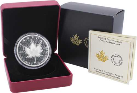 Kanada-10Dollar-2020-AGpp-Maple Leaf holo-Etui