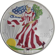 USA-1 Dollar-2000-AGstgl-Silver Eagle-Farbe-RS