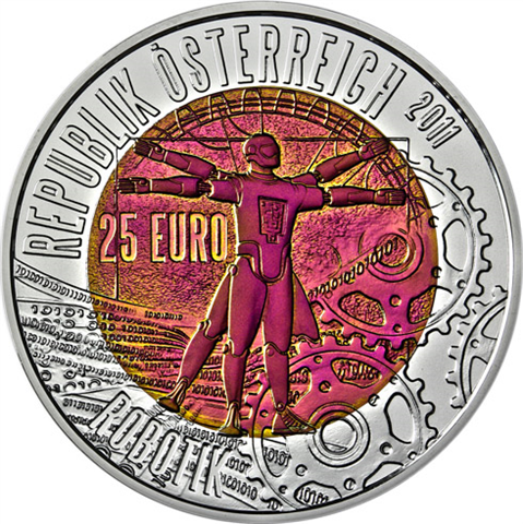 Österreich-25-Euro-2011-Hgh-Silber-Niob---Robotik-I