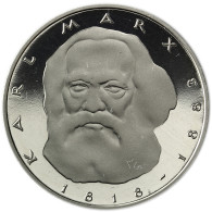 Deutschland 5 DM 1983 PP Karl Marx in Münzkapsel