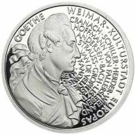 Deutschland-10-DM-Silber-1999-PP-Johann-Wolfgang-von-Goethe-und-Weimar-I