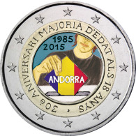 Andorra 2 Euro 2015 Stgl. 30 Jahre Volljährigkeit mit 18 FARBE