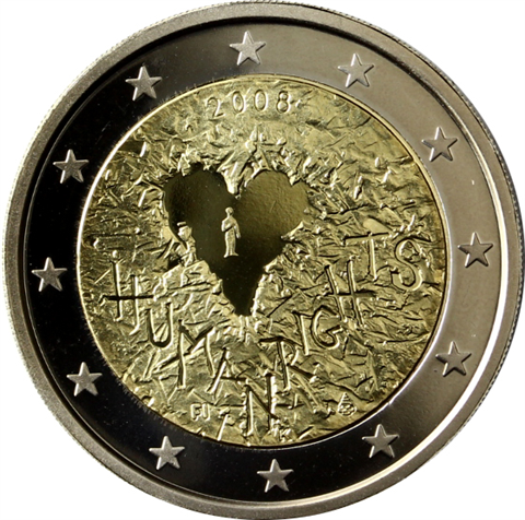 Finnland 2 Euro 2008 PP 60 Jahre der Allgemeinen Erklärung der Menschenrechte I